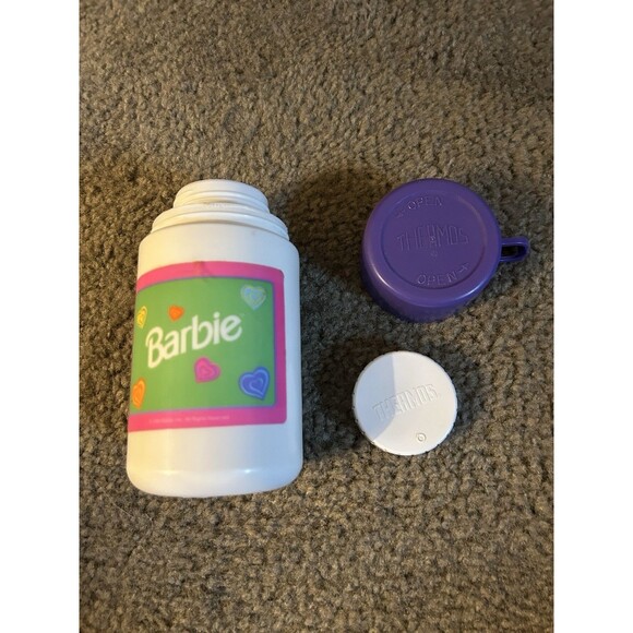Vintage Barbie Thermos With Lid - 1998 Model 3700 - Mattel Hearts Vintage - Picture 1 of 7